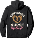 Certified Nurse Midwife Midwifery Cheetah Back Print Pullover Hoodie Hoodie Premium Print US Top Pick