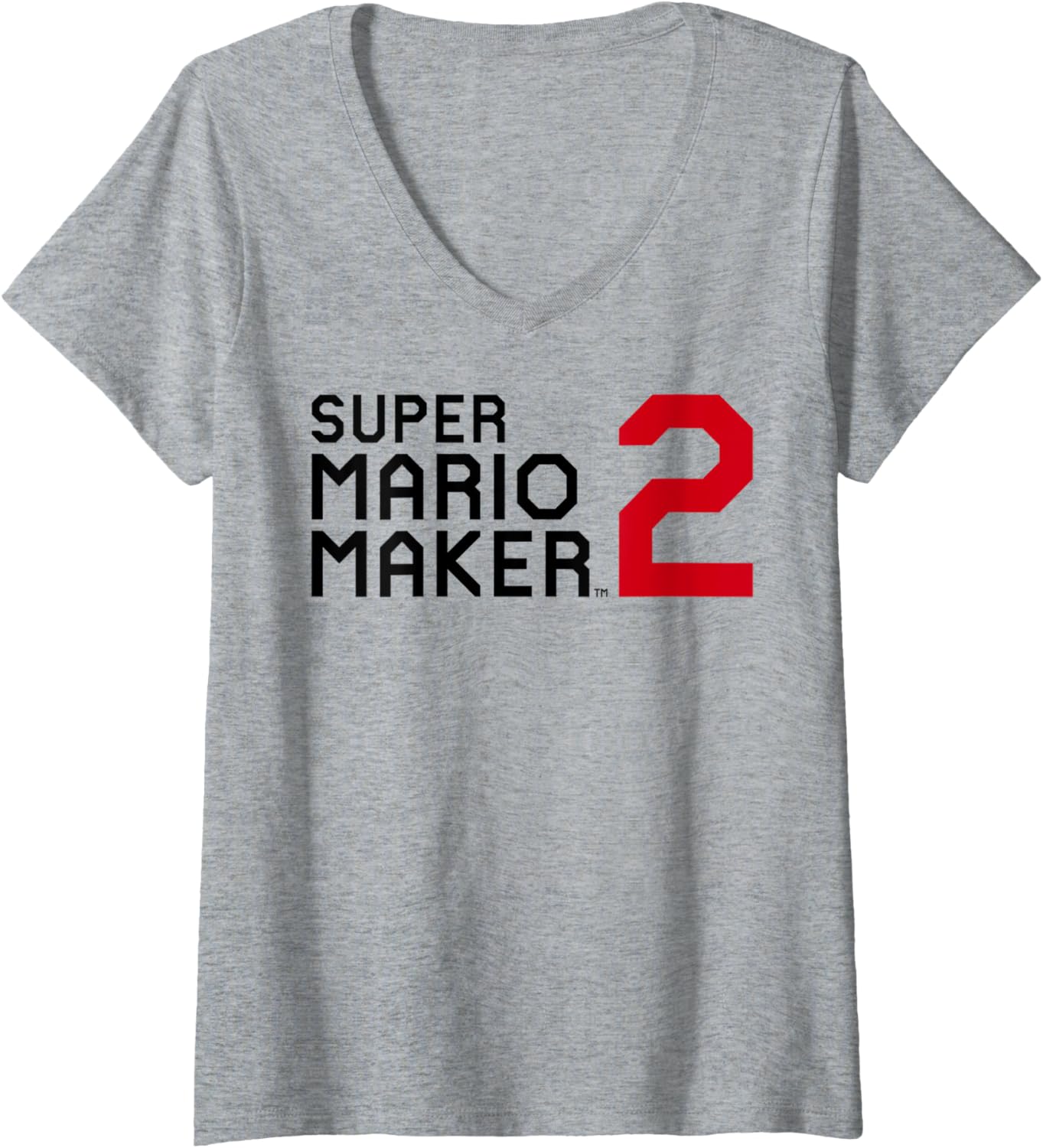 Super Mario Maker 2 Block Text Game Logo V-Neck Apparel | Trending 2025 | Must-Have Style