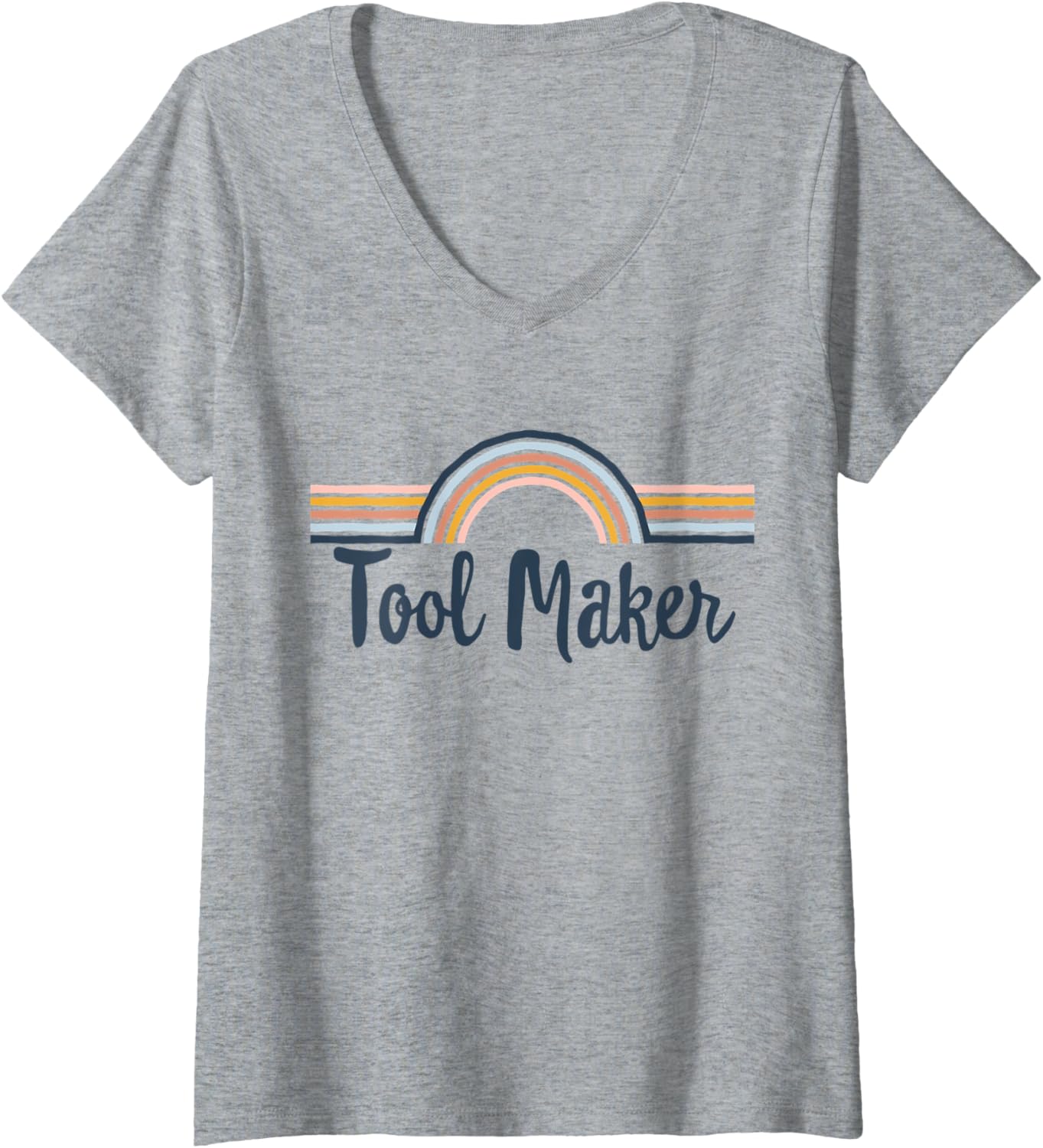 Womens Tool Maker boho Rainbow, Cool Matching Tool Maker Team V-Neck Apparel | Trending 2025 | Aesthetic Fit