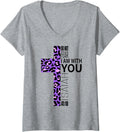 Womens Do Not Fear Verse Christian Mom Gifts Purple Cheetah Print V Neck Apparel Trending US Fan Favorite