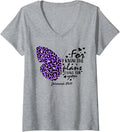 Womens Purple Butterfly Graphic Cheetah Print Christian Bible Verse V Neck Apparel Comfort Fit Best Seller Look