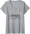 Womens Domestic Gangsta Homemaker Funny Mother's Day V-Neck Apparel | High Search Volume | Comfort Daily Wear