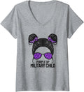 Womens Purple Up Military Child Cheetah Print Girls Purple Up V Neck Apparel Streetwear Style Hot Right Now