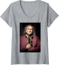 Womens David Crosby Photo with 12 String by Michael Grecco V-Neck Apparel | Everyday Casual Wear