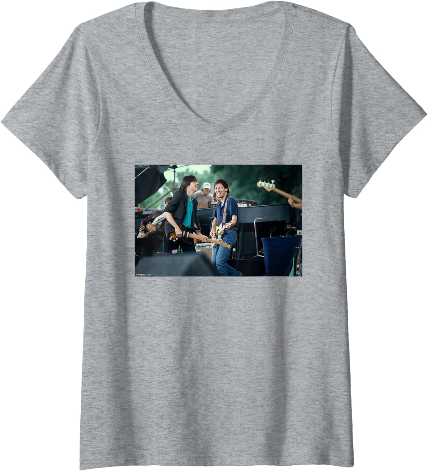 Womens Bruce Springstein & Jackson Browne Live by Michael Grecco V-Neck Apparel | Premium Quality