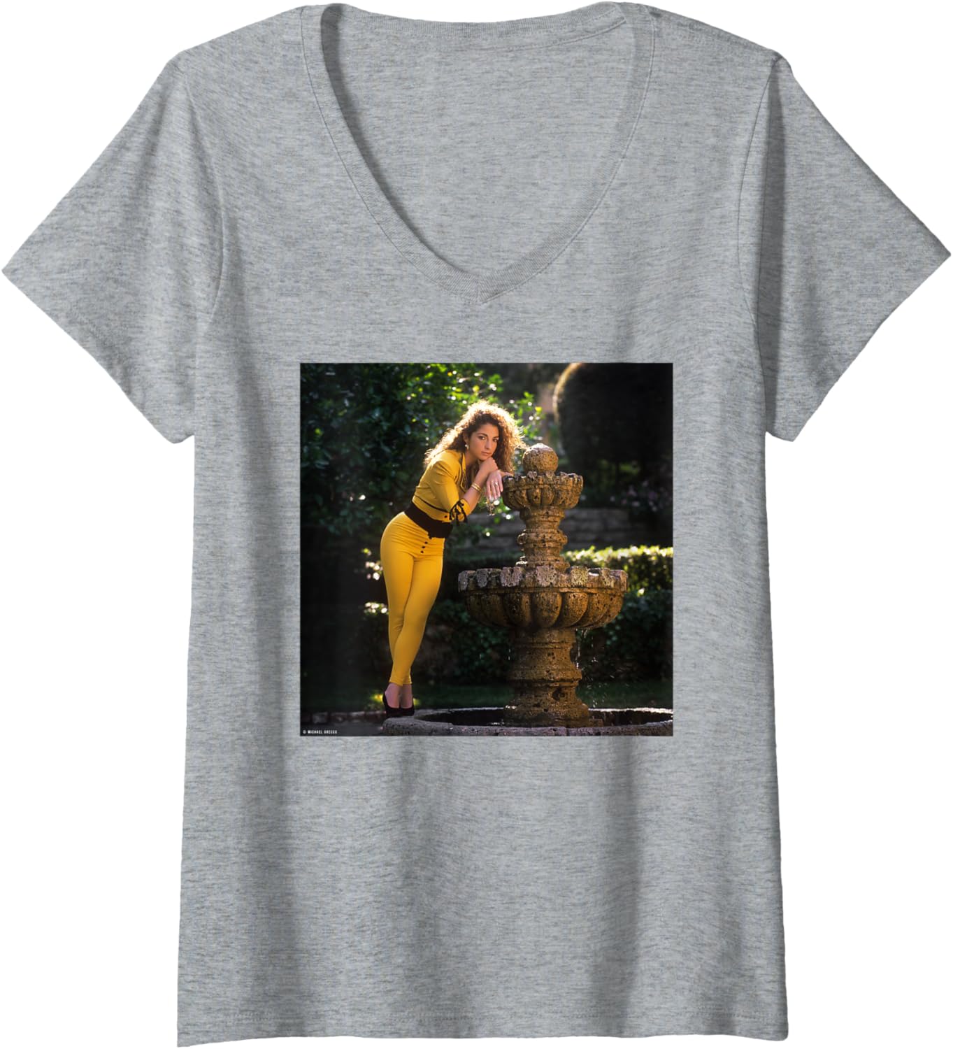 Womens Gloria Estefan Conga Pop Singer by Michael Grecco V-Neck Apparel | Viral Streetwear Style