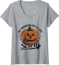 Amigurumi Yarn Halloween Pumpkin Yarn Lovers Funny Amigurumi V-Neck Yarn Supply | High Search Volume | Best Seller Ch...