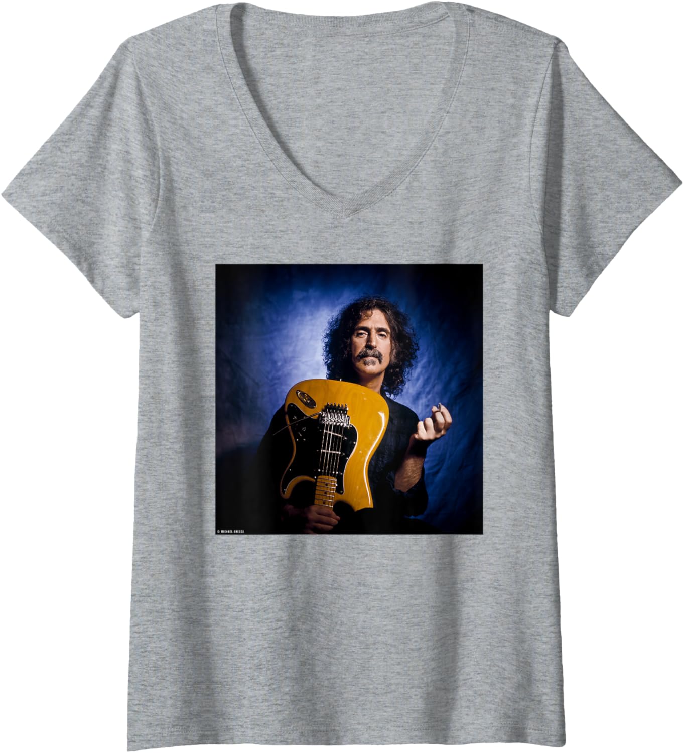 Womens Frank Zappa & Guitar LA Portrait by Michael Grecco V-Neck Apparel | Trending 2025