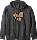 Nanny Shirts Womens Leopard Print Mom Tee Cheetah Love Heart Zip Hoodie Hoodie Streetwear Style Hot Right Now