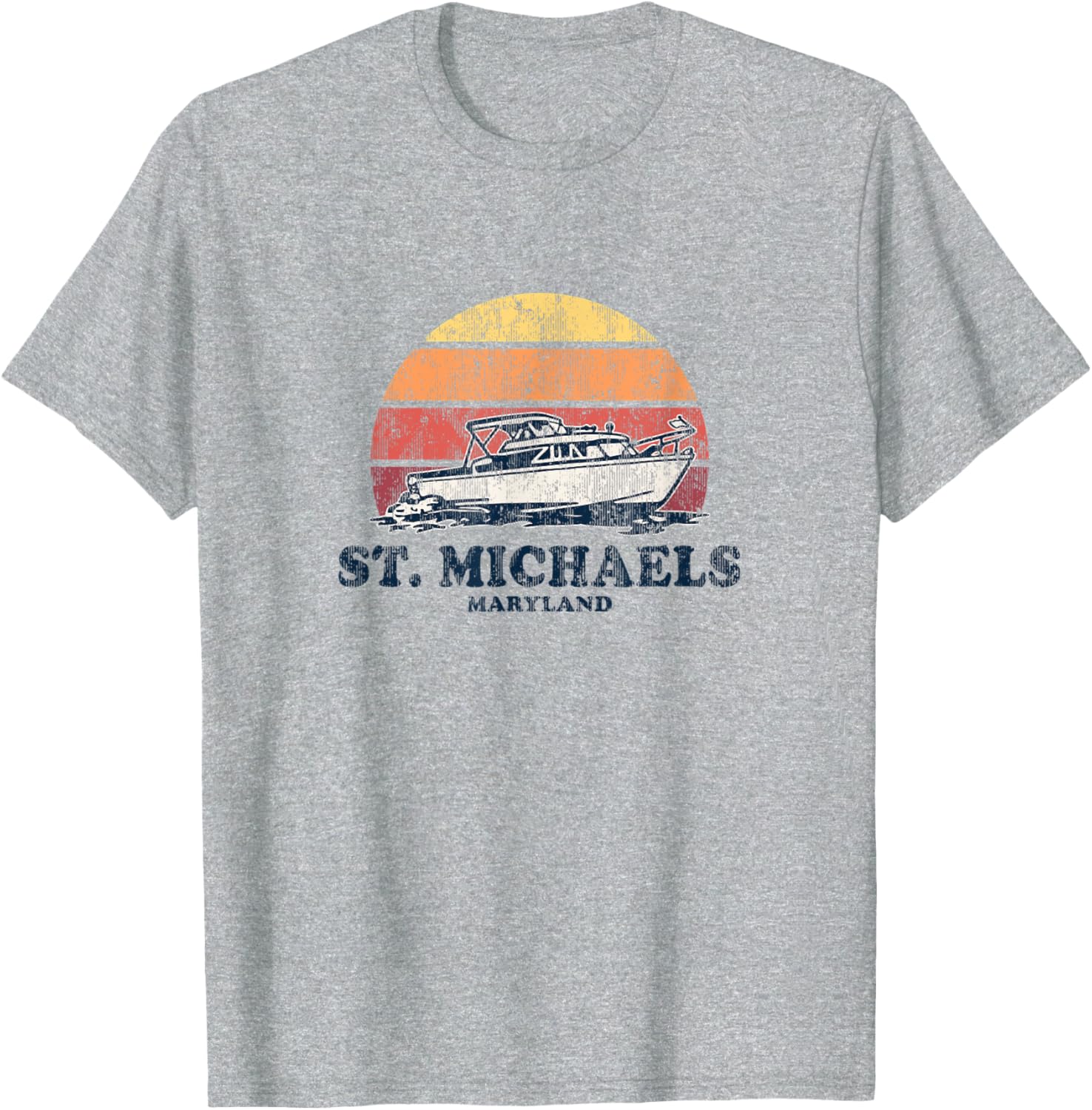 St. Michaels MD Vintage Boating 70s Retro Boat Design Apparel | Everyday Casual Wear