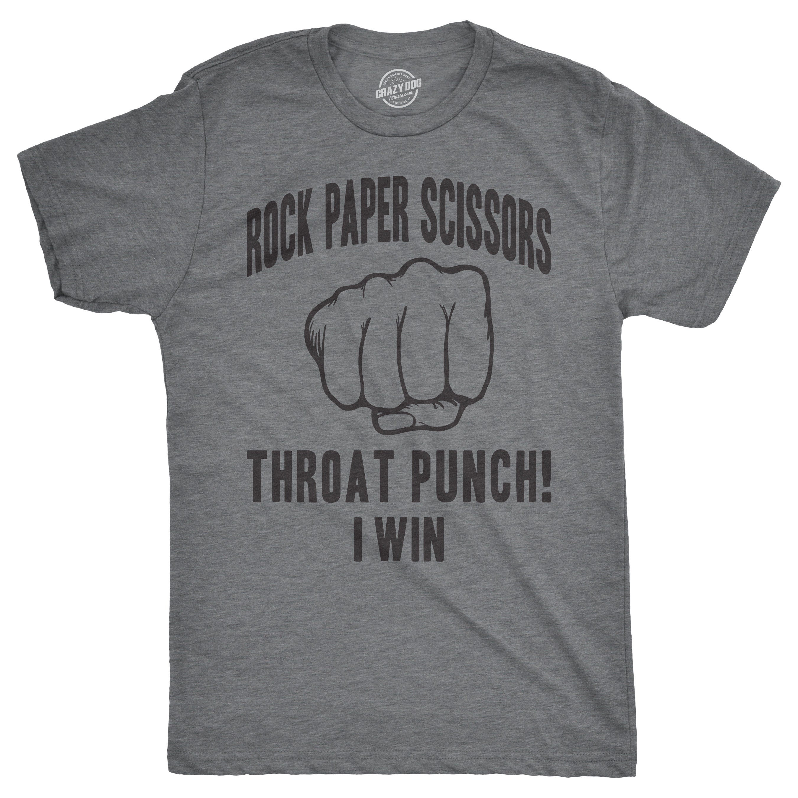 Sarcastic Shirts Men Shirts With Funny Sayings Funny Mens Shirt Offensive Shirt Hilarious Shirt Rock Paper Scissors Throat Punch Shirt Graphic Tee – Premium Graphic · Perfect For Daily Wear