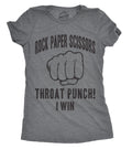 Sarcastic Shirts Women Shirts With Funny Sayings Funny Womens Shirt Offensive Shirt for Women Rock Paper Scissors Throat Punch Graphic Tee – Bold Style · Top Pick For Any Outfit