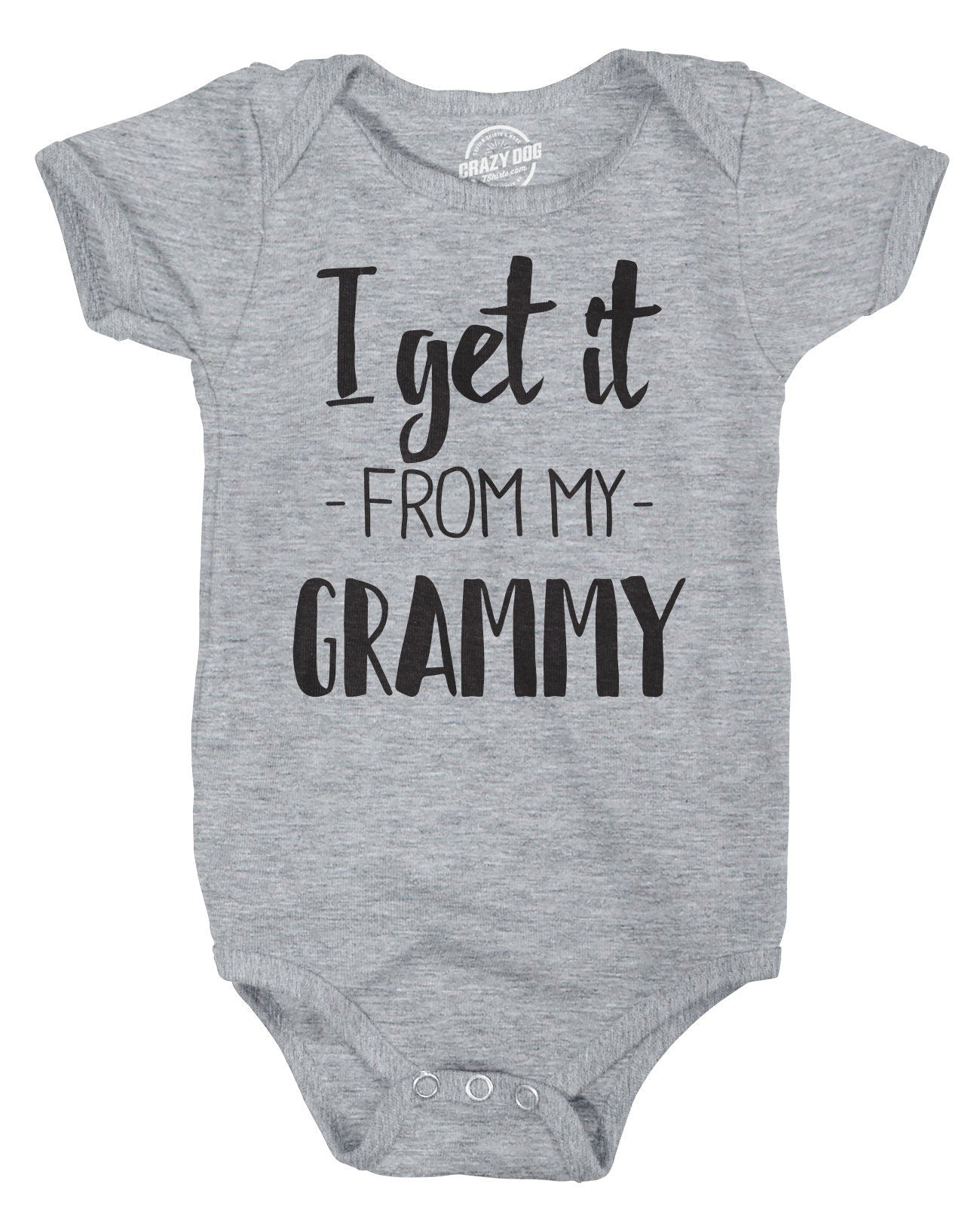 Cute Romper Baby Undershirts Funny Baby Clothes I Get It From My Grammy Rompers With Sayings Black Baby Romper Funny Quotes Romper Graphic Tee – Everyday Comfort · Trending Graphic Apparel