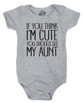 Baby Boy Underwear Baby Undershirts Funny Baby Clothes Rompers With Sayings Cute Romper If You Think Im Cute You Should See my Aunt Graphic Tee – Bold Style · High-Quality Print