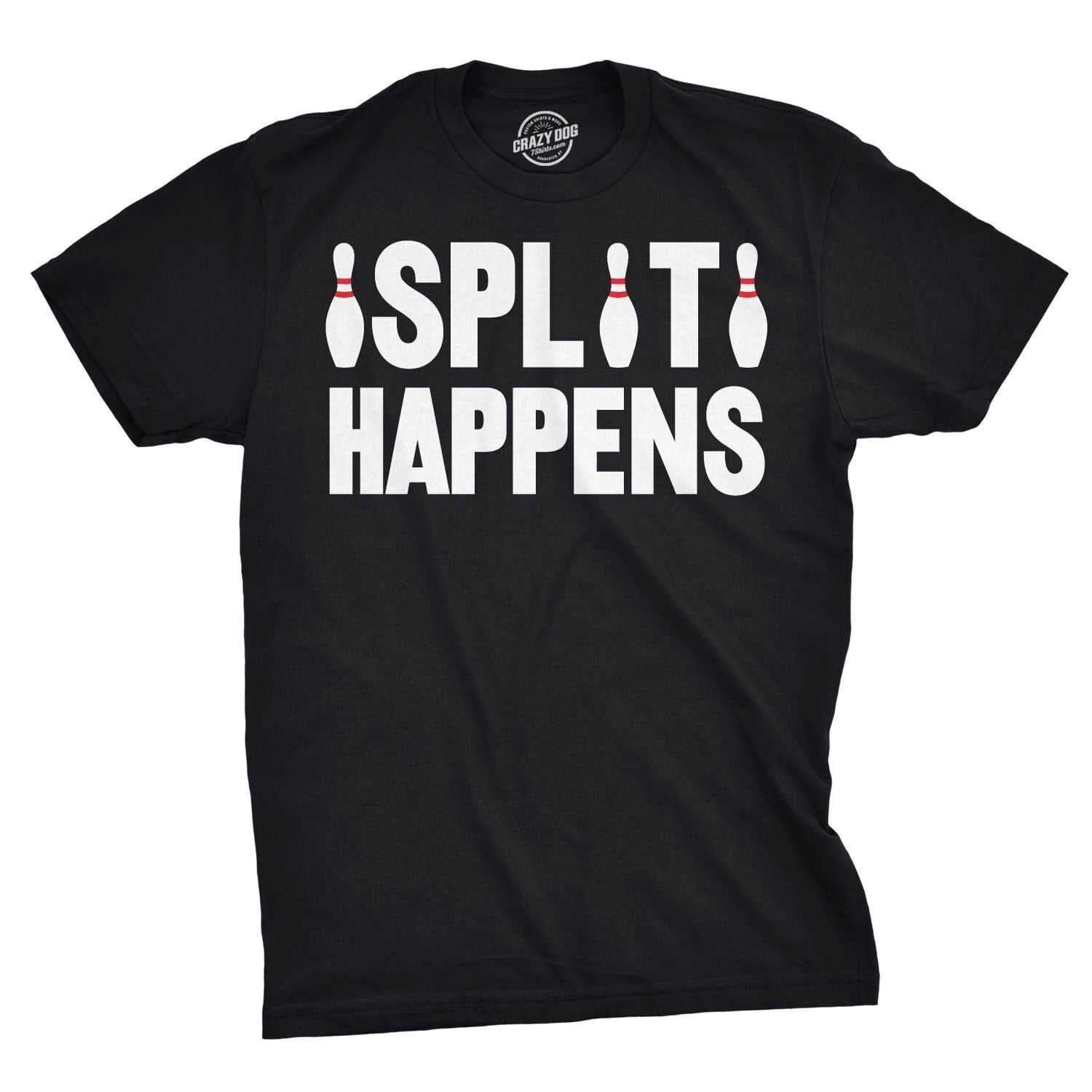 Bowling Shirt Men Bowling Pins Shirt Gift For Bowler Funny Bowling Gifts Bowling Graphic Shirt Split Happens T Shirt Graphic Tee – Easygoing Wear · Top Pick For Any Outfit