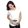 Peeking Mummy Maternity Shirt Mommy To Be Shirt White Expecting Maternity Shirt Funny Baby Announcement Shirt Graphic Tee – Soft Feel · Must-Have Style