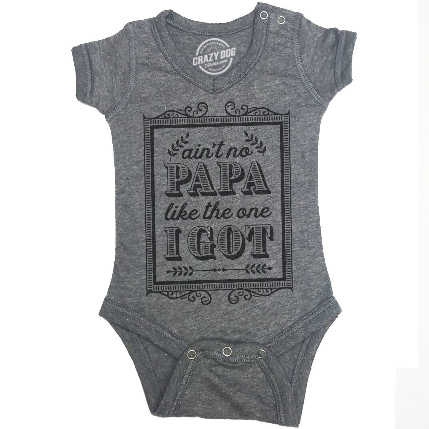 Baby Romper Boy Baby Undershirts Funny Baby Clothes Rompers With Sayings Funny Quotes Romper Aint No Papa Like The One I Got Graphic Tee – Bold Style · High-Quality Print