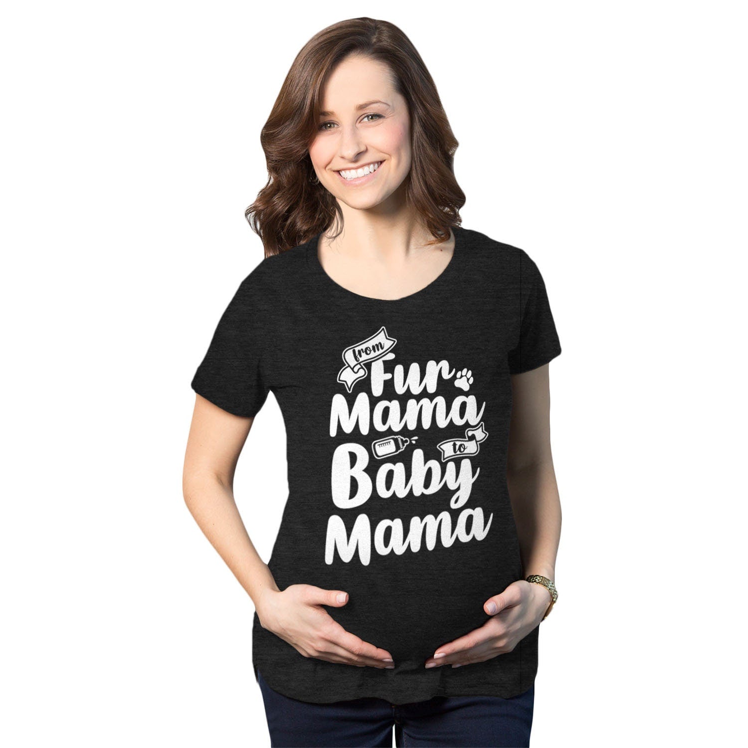 Dog Mom Shirt Funny Maternity Shirt Funny Pregnant Shirt Baby Announcement Shirt Cute Maternity Shirt Fur Mama to Baby Mama Graphic Tee – Bold Style · Great Gift For Fans