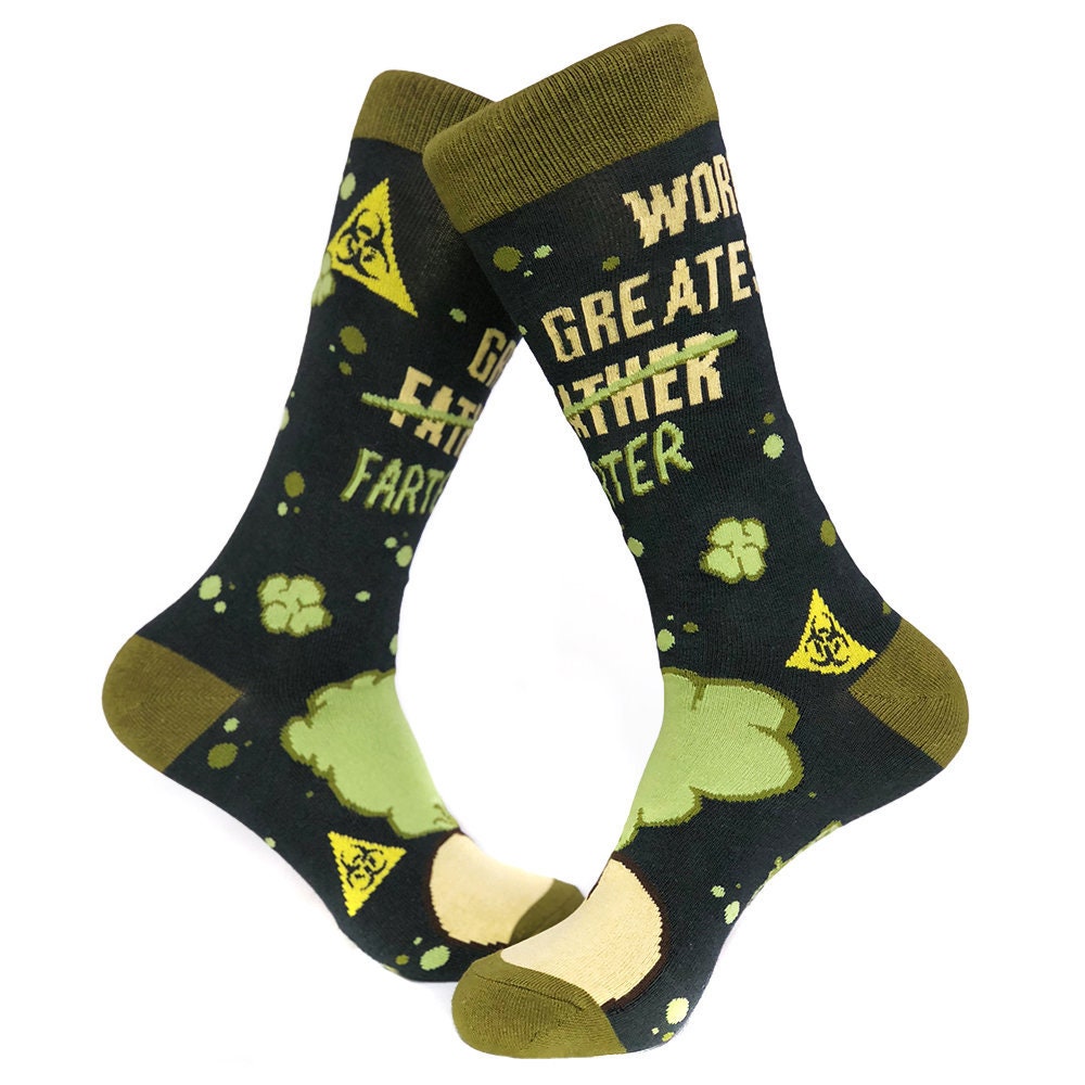Funny Dad Socks Worldest Greatest Farter Socks Funky Socks Mens Novelty Socks Cool Mens Socks Crazy Toilet Humor Socks Father Socks Graphic Tee – Premium Graphic · Perfect For Daily Wear