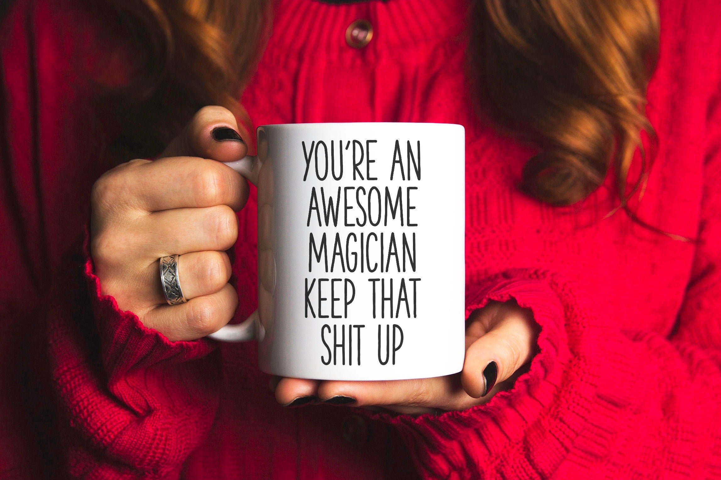 Magician Coffee Mug Magician Tumbler Magic Cup Graphic Tee – Feel-Good Design · High-Quality Print
