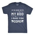 Funny Mens Fishing T shirt Rude Innuendo Angling Shirt Offensive Fisherman Loose Fit Tee Joke Fishing Gifts Rod Make Fish Come Graphic Tee – Easygoing Wear · High-Quality Print