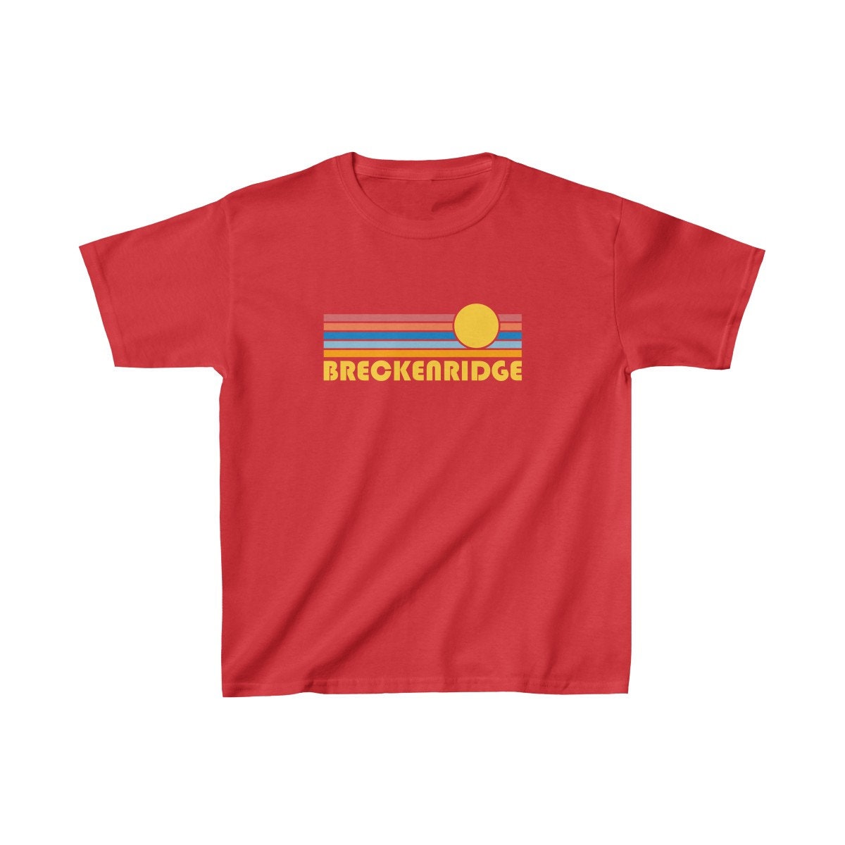 Breckenridge Colorado Youth Shirt Retro Sunrise Breckenridge Kid39s TShirt Personalization Available Graphic Tee – Everyday Comfort · Great Gift For Fans