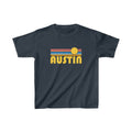 Austin Texas Youth Shirt Retro Sunrise Austin Kid39s TShirt Personalization Available Graphic Tee – Feel-Good Design · Great Gift For Fans