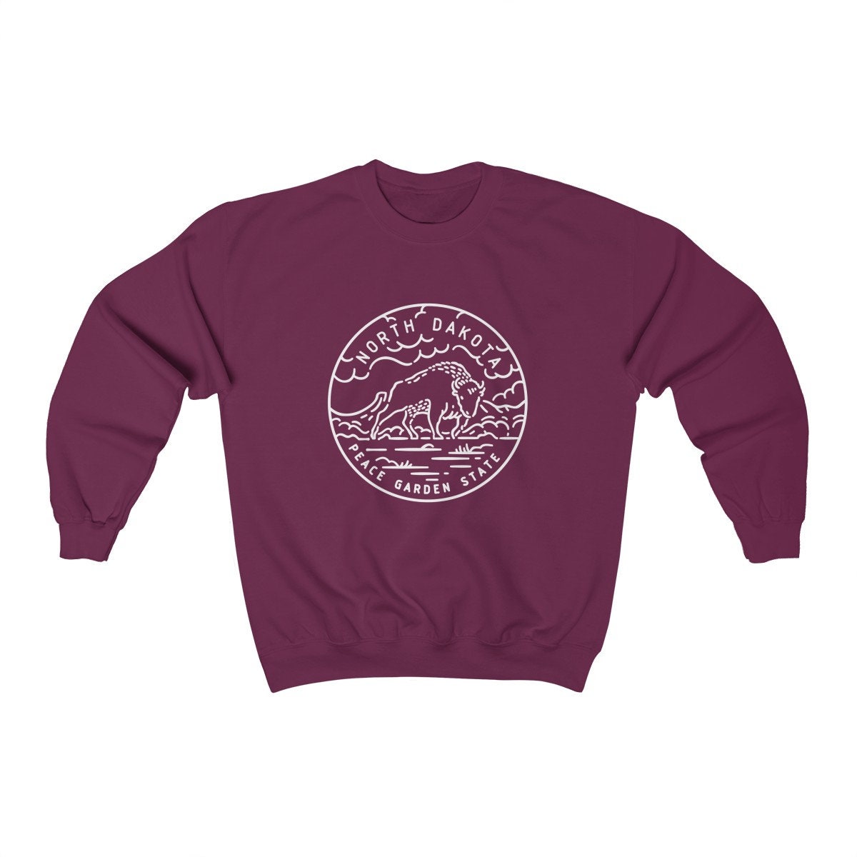 North Dakota Sweatshirt State Design Adult Unisex Crewneck North Dakota Sweatshirt Personalization Available Sweatshirt – Feel-Good Design · High-Quality Print