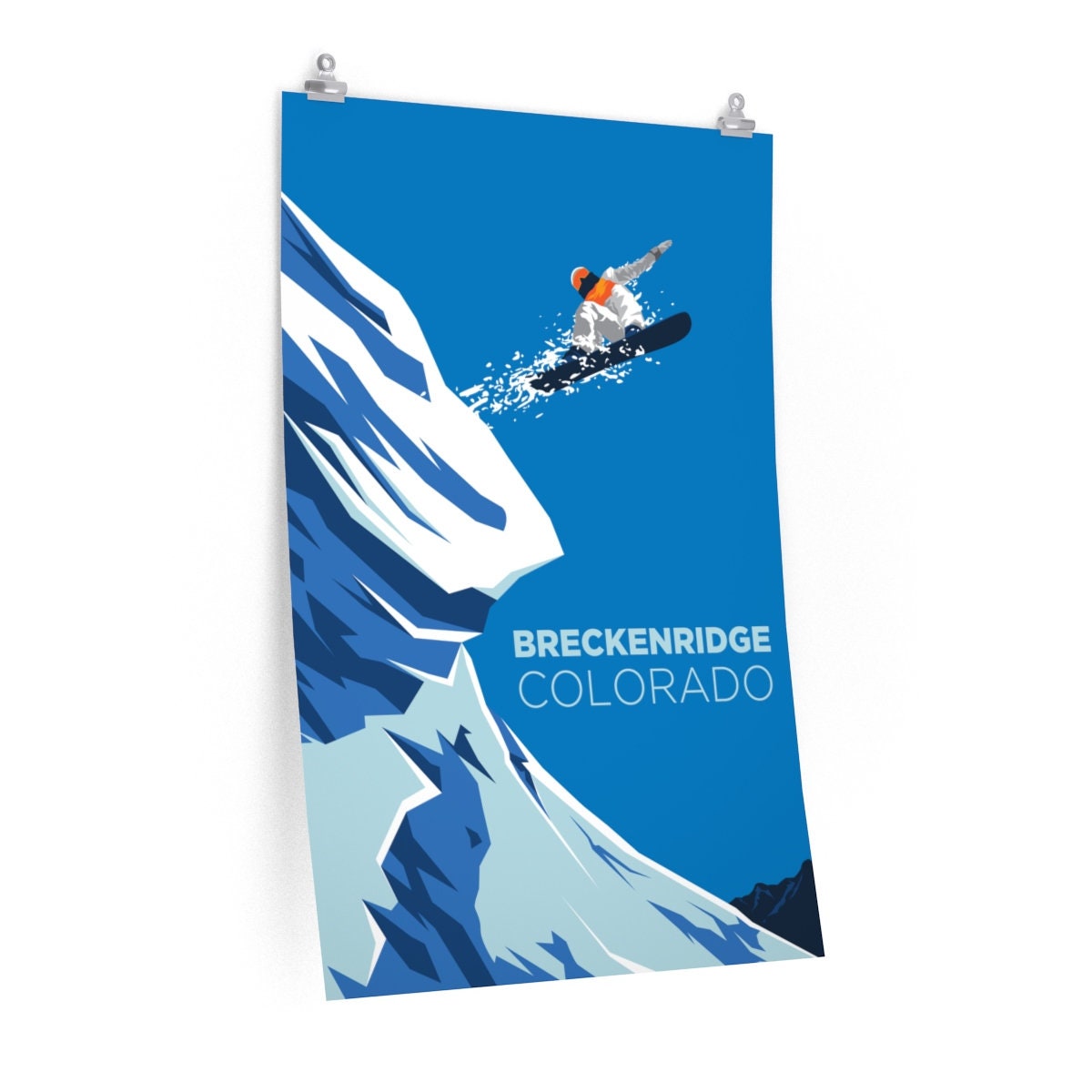 Breckenridge Colorado Poster Print Premium Art Snowboard Breckenridge Poster Personalization Available Graphic Tee – Soft Feel · Great Gift For Fans