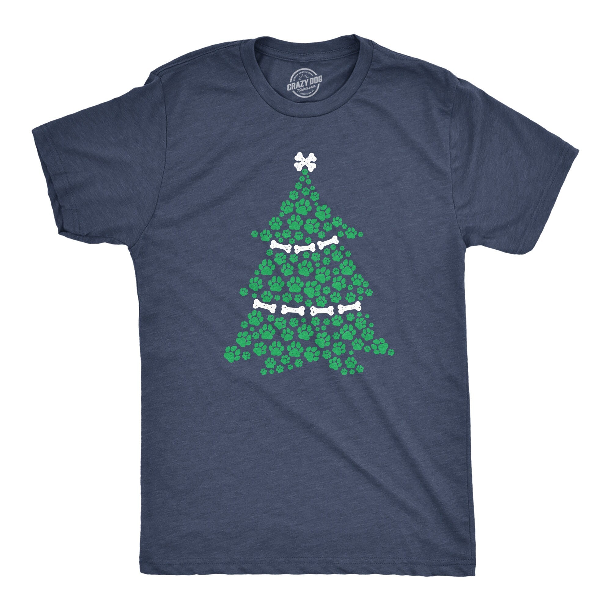 Dog Paw Christmas Tree Dog Bone Shirt Funny Dog Xmas Tee Shirt Funny Dog Lover Gift Dog Owner Present Festive Dog Top Christmas Tree Graphic Tee – Easygoing Wear · Perfect For Daily Wear