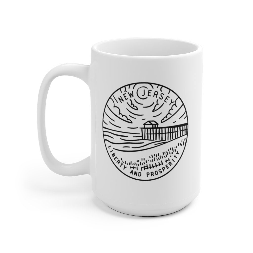 New Jersey Mug State Design White Ceramic New Jersey Mug 11oz 15oz Personalization Available Jersey – Warm & Stylish · Top Pick For Any Outfit