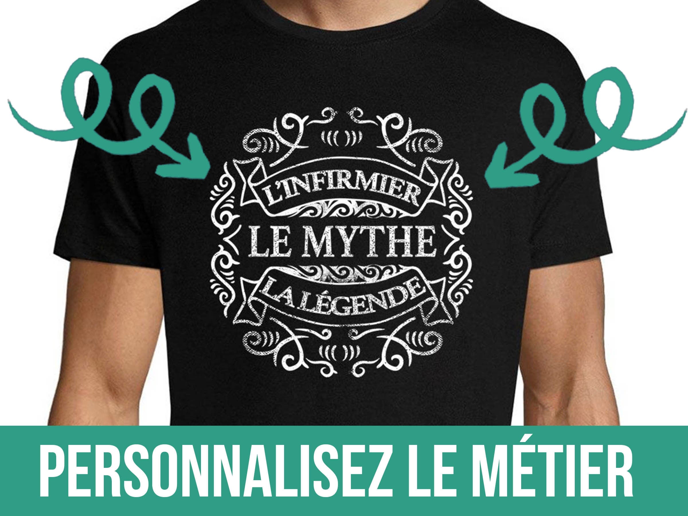 T shirt Mtier personnalisable Tee shirt Collection quotNom mtierquot le Mythe la Lgende Ide Cadeau collgue de travail et passionn Graphic Tee – Fan Favorite · Perfect For Daily Wear
