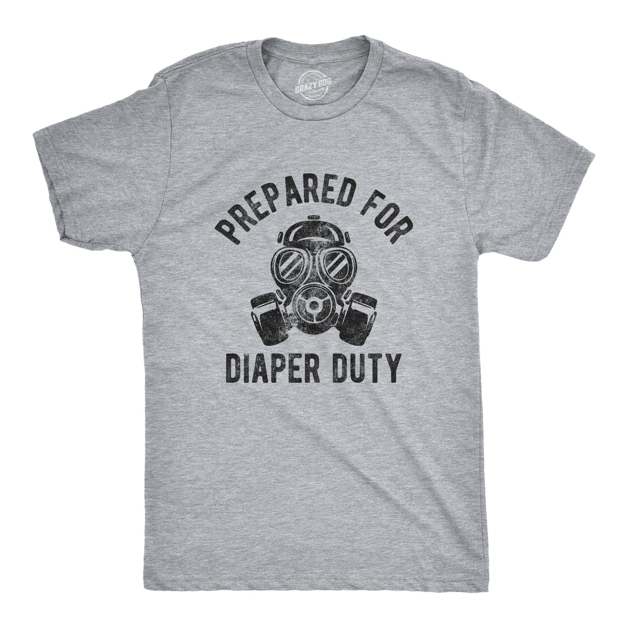 Prepare For Diaper Duty Mens Funny Shirt Tee For Dad Fathers Day Gift Best Dad Shirt New Year Daddy Shirt New Daddy Shirts Gas Masks Graphic Tee – Fan Favorite · Perfect For Daily Wear