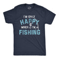 Mens Fishing Tshirt Funny Fishing Shirt Fishing Graphic Tee Fisherman Gifts Present For fisherman Only Happy When Fishing Fishing Gift Graphic Tee – Bold Style · Great Gift For Fans