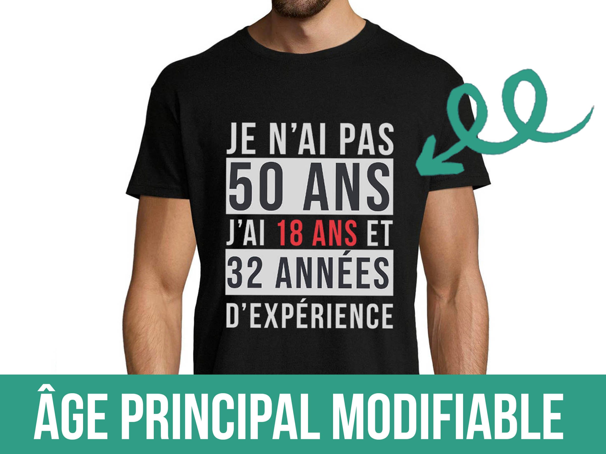 T shirt Anniversaire Personnalisable Je n39ai pas quotgequot j39ai 18 ans et quotannequot d39expriences Cadeau idal pour Pre ou Grand Pre Graphic Tee – Bold Style · Must-Have Style