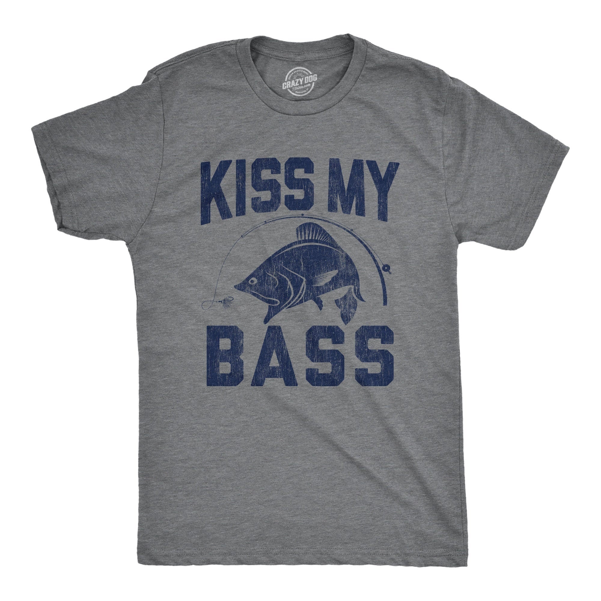 Fathers Day Fishing T shirt Humor Angling Shirt Punny Gag Meme Fisherman Loose Fit Tee Joke Fishing Gifts Kiss My Bass Graphic Tee – Cozy Vibes · Perfect For Daily Wear