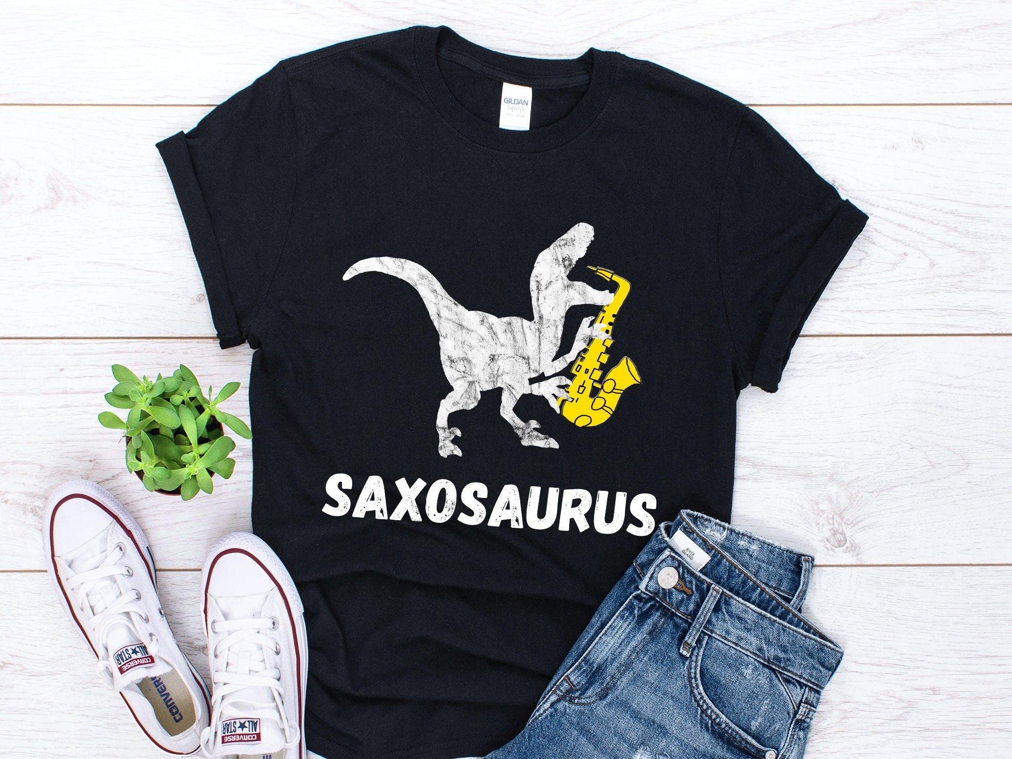 Saxophone Shirt Funny Dinosaur Shirt Sax Shirt Saxophone Gift Sax Gift Sax Music Instrument Dino T Rex Shirt Jazz Music Unisex Shirt Graphic Tee – Aesthetic Look · Top Pick For Any Outfit