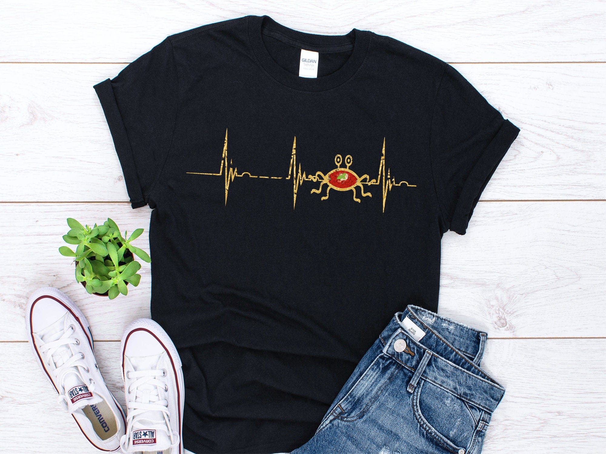 Pastafari Heartbeat Shirt Flying Spaghetti Monster Shirt FSM Shirt Noodly Appendages Gift Afterlife Pastafarian Shirt Unisex Shirt Graphic Tee – Premium Graphic · Must-Have Style