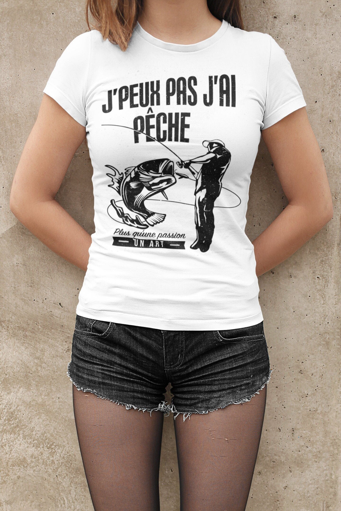 Pche J39peux pas j39ai Pche T shirt Femme Bio Humour Fun Drle Collection Pour Pcheuse Graphic Tee – Soft Feel · Trending Graphic Apparel