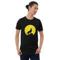 Wolf Howling by Fullmoon I Yellow Moon I Wolf Shirt Graphic Tee – Aesthetic Look · Must-Have Style