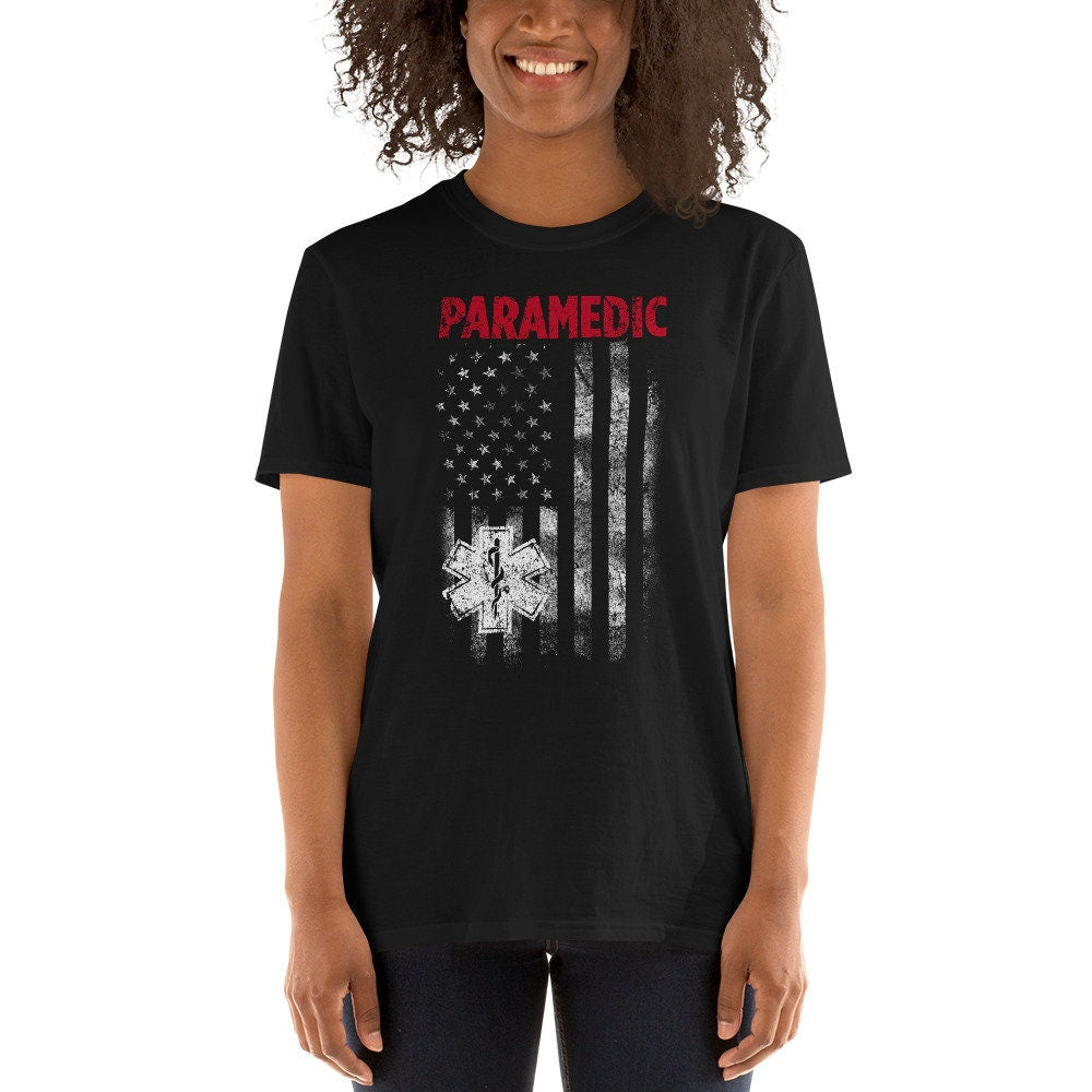 Paramedic US Flag Tee Shirt Graphic Tee – Feel-Good Design · High-Quality Print