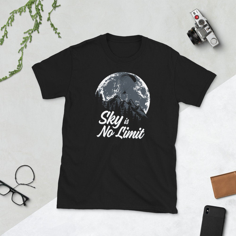Sky Is No Limit Fullmoon Paraglider T Shirt Graphic Tee – Aesthetic Look · Top Pick For Any Outfit