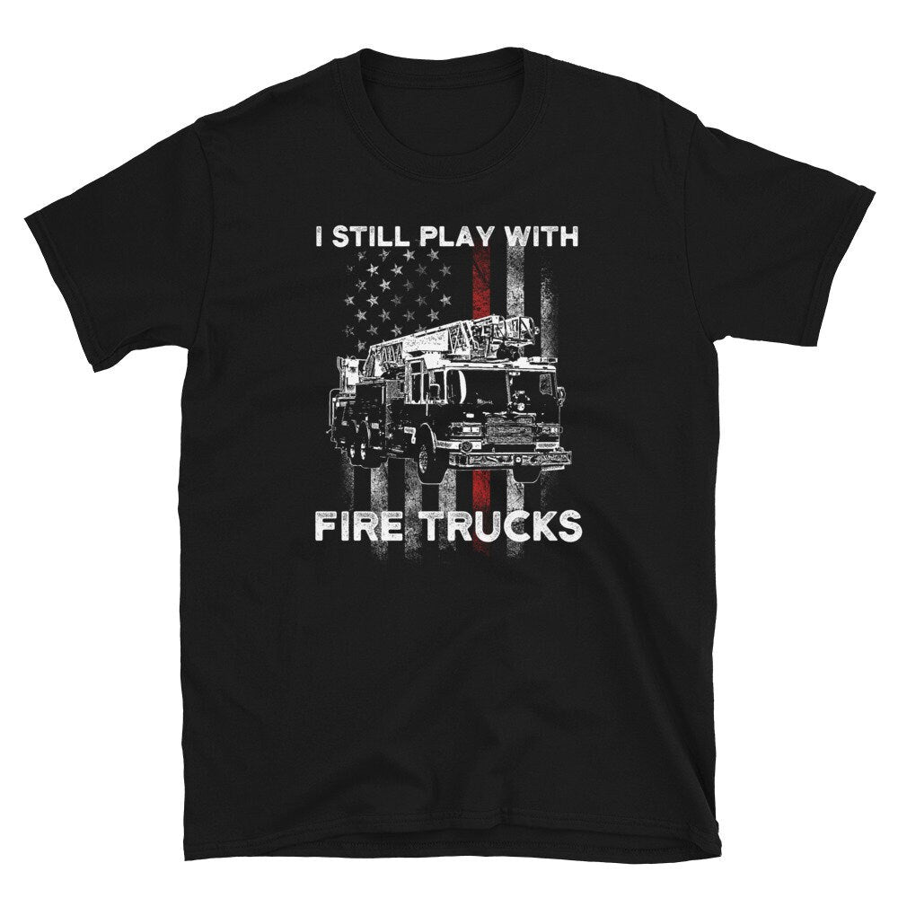 US Flag Patriot Firefighter Truck T Shirt Graphic Tee – Cozy Vibes · Top Pick For Any Outfit