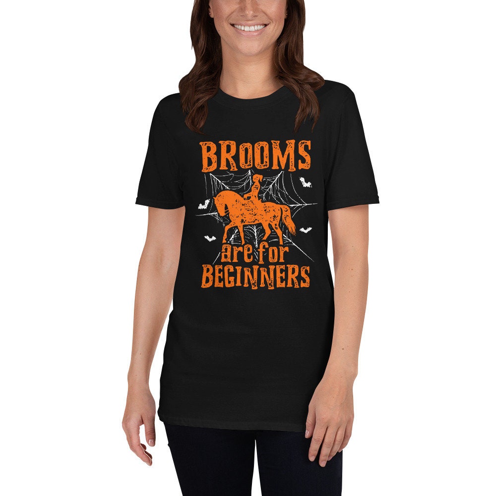 Horserider Halloween Shirt Brooms Are For Beginners I Horse Lover Halloween I Spooy Witch Funny Gift Graphic Tee – Easygoing Wear · Must-Have Style
