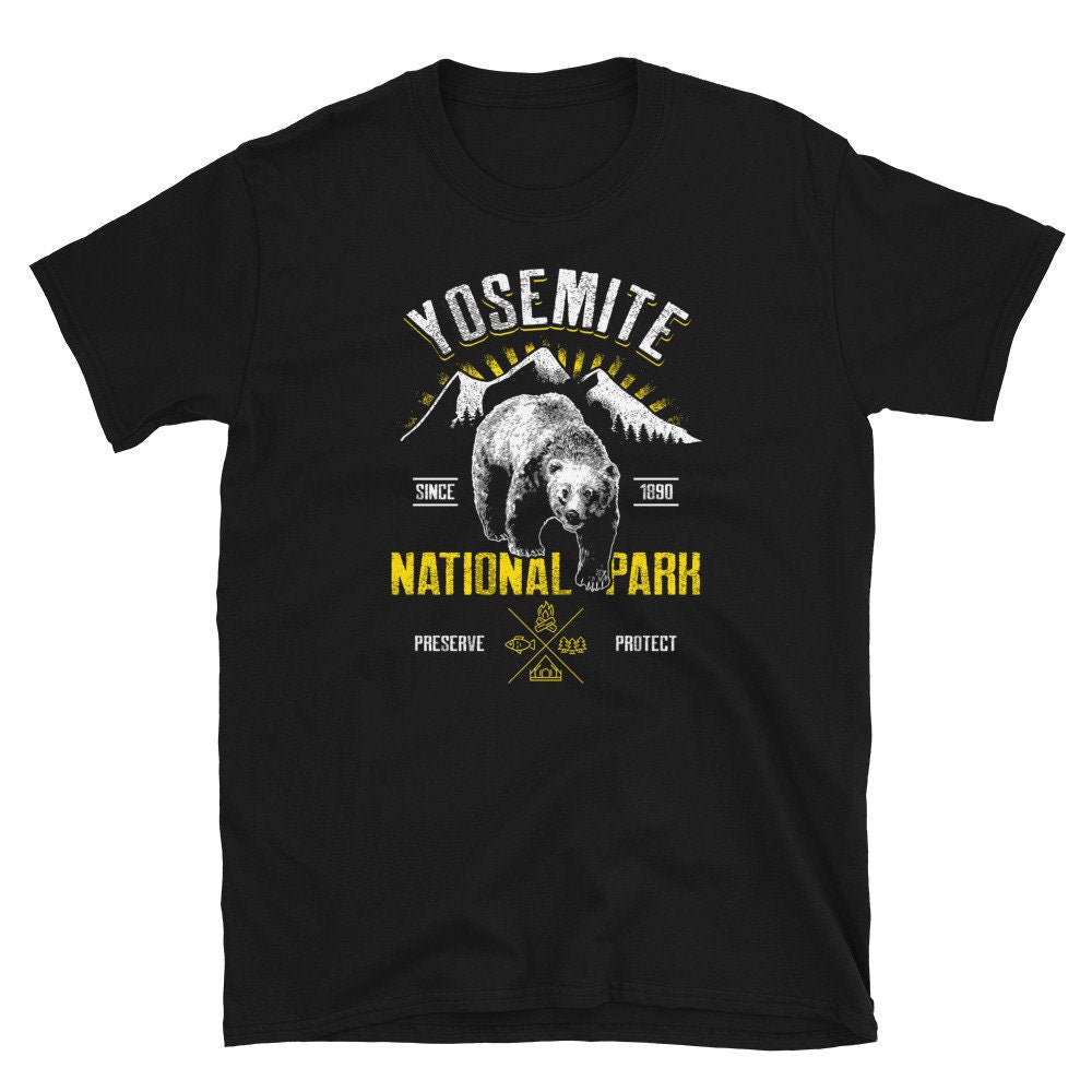 Yosemite National Park Mountain and Bear T Shirt Graphic Tee – Warm & Stylish · Top Pick For Any Outfit