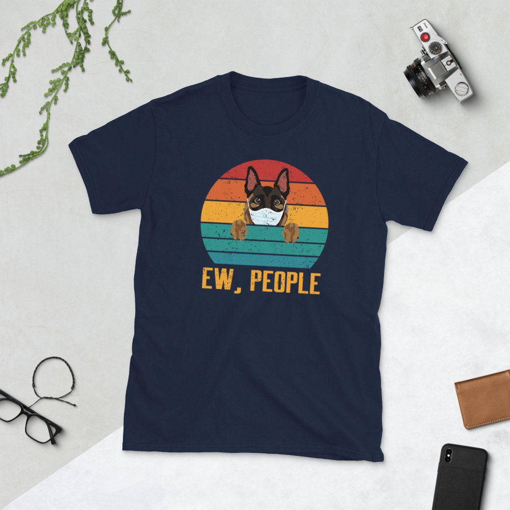 Ew People German Shepherd Wearing a Face Mask T Shirt Graphic Tee – Aesthetic Look · Perfect For Daily Wear