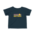 Lake Tahoe California Infant Shirt Retro Sunset Unisex Lake Tahoe Baby Newborn T Shirt Personalization Available Graphic Tee – Warm & Stylish · Must-Have Style