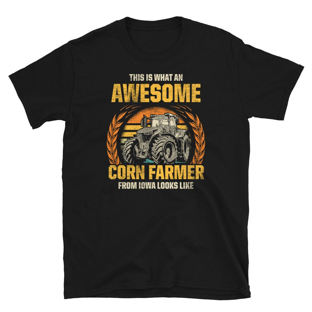 Awesome Corn Farmer Iowa Tractor T Shirt Graphic Tee – Feel-Good Design · Perfect For Daily Wear