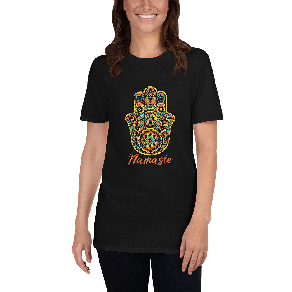 Hamsa Hand of Fatima Mandala Namaste Graphic Tee – Everyday Comfort · Must-Have Style