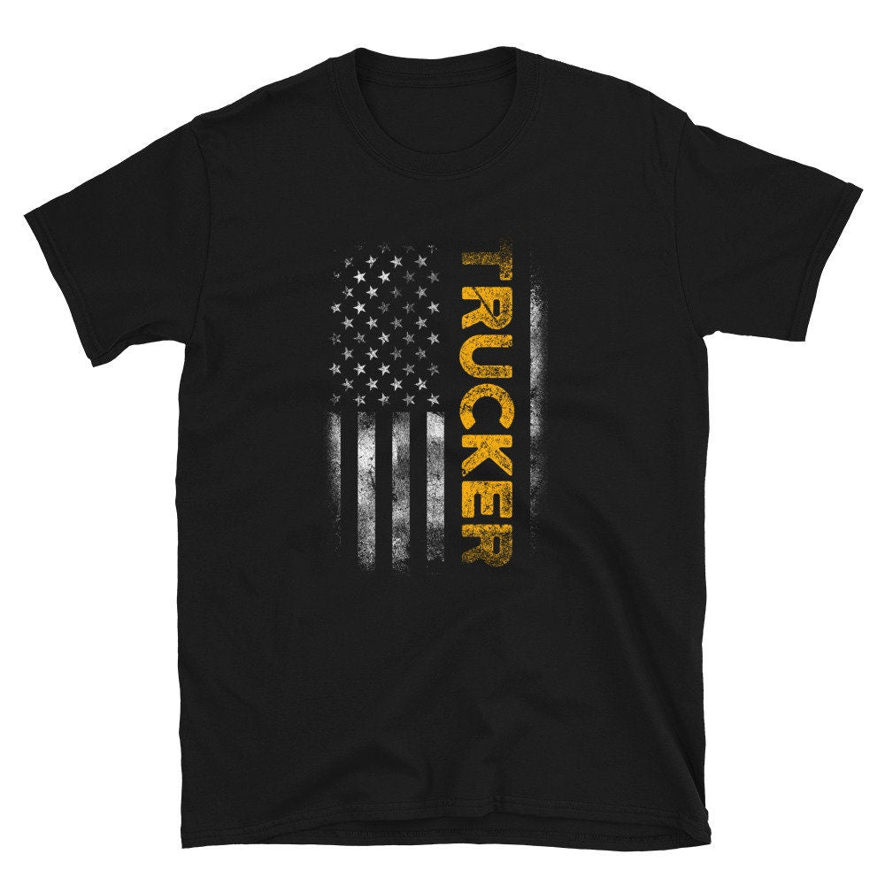 US Flag Truck Driver Trucker T Shirt Graphic Tee – Easygoing Wear · Must-Have Style